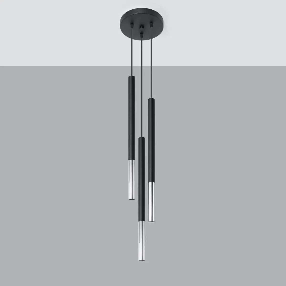 Outlet MyMobel Sollux Lámpara colgante MOZAICA 3P negro/cromo