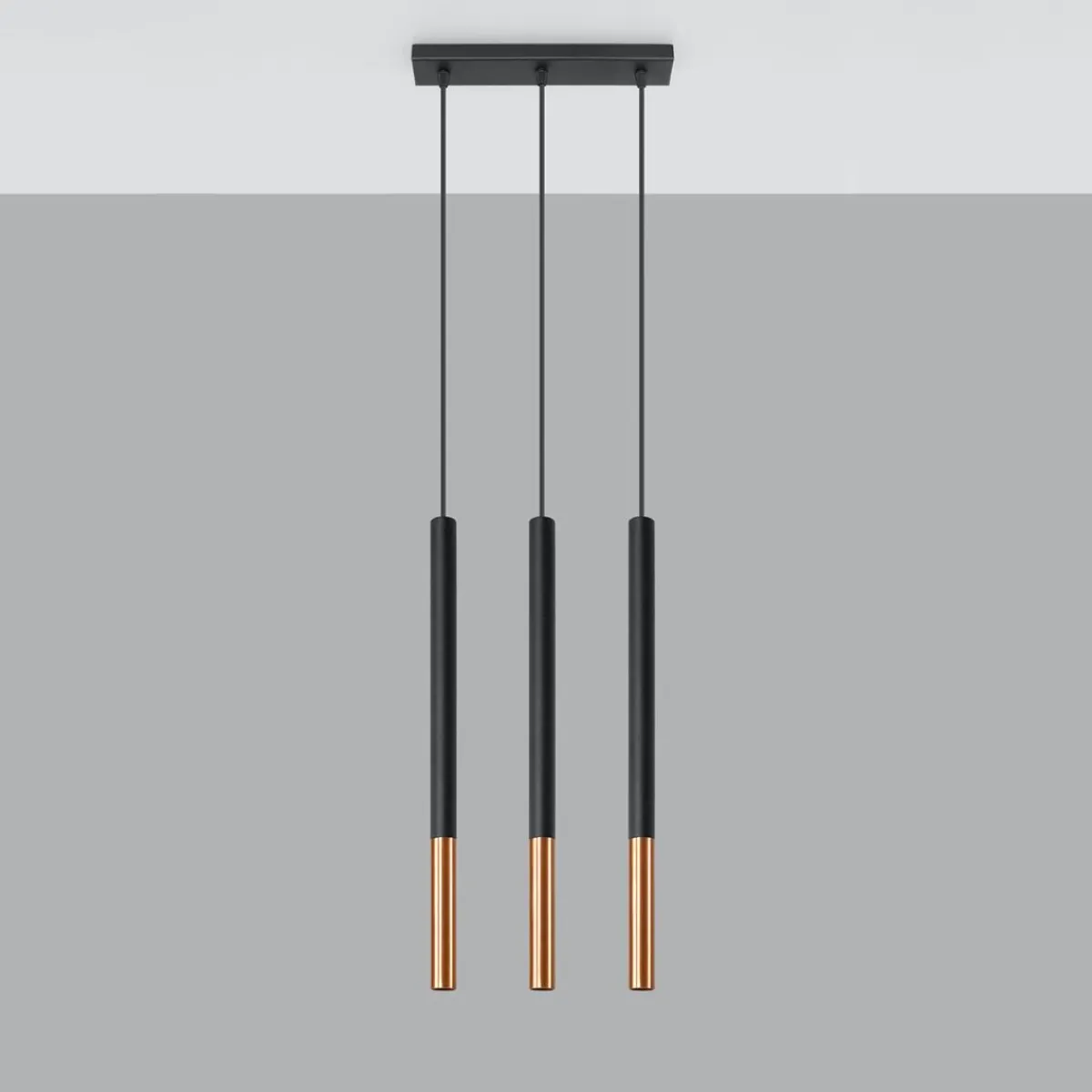 Online MyMobel Sollux Lámpara colgante MOZAICA 3L negro/cobre
