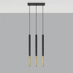 Fashion MyMobel Sollux Lámpara colgante MOZAICA 3L negro/dorado