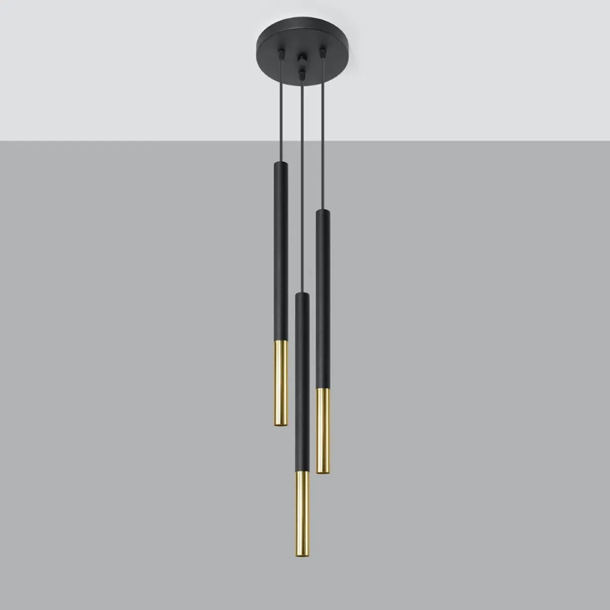 Outlet MyMobel Sollux Lámpara colgante MOZAICA 3P negro/dorado