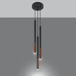 New MyMobel Sollux Lámpara colgante MOZAICA 3P negro/cobre