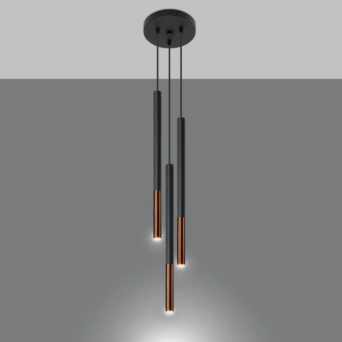 New MyMobel Sollux Lámpara colgante MOZAICA 3P negro/cobre