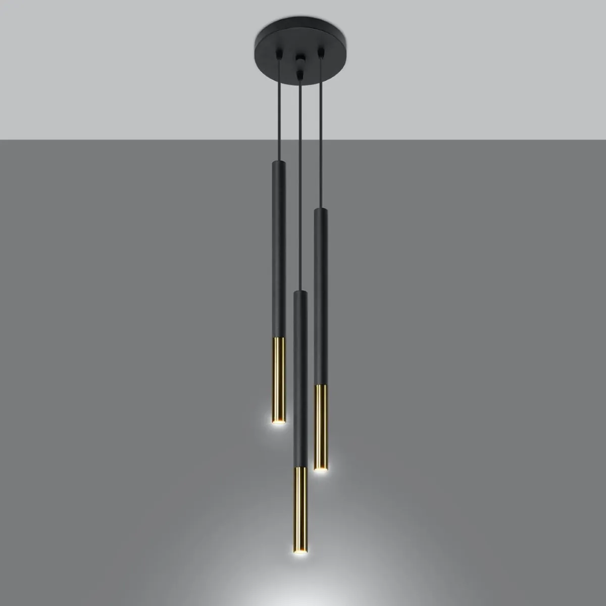 Outlet MyMobel Sollux Lámpara colgante MOZAICA 3P negro/dorado