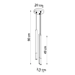Outlet MyMobel Sollux Lámpara colgante MOZAICA 3P negro/cromo