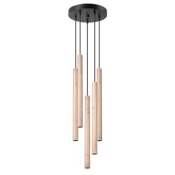 Fashion MyMobel Sollux Lámpara colgante PASTELO 5P madera