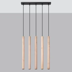 Best MyMobel Sollux Lámpara colgante PASTELO 5L madera