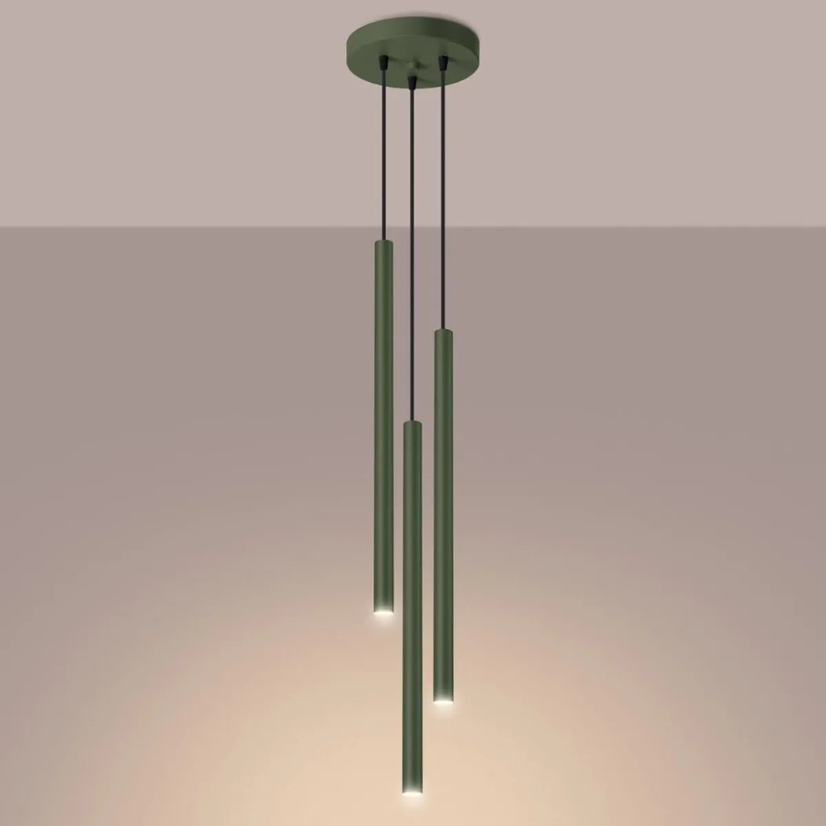 Outlet MyMobel Sollux Lámpara colgante PASTELO 3P verde oliva N/A
