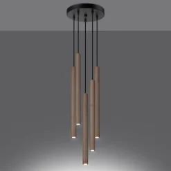 Fashion MyMobel Sollux Lámpara colgante PASTELO 5P madera