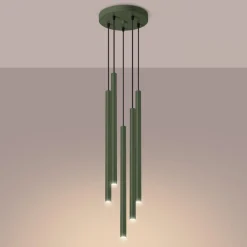 Discount MyMobel Sollux Lámpara colgante PASTELO 5P verde oliva N/A