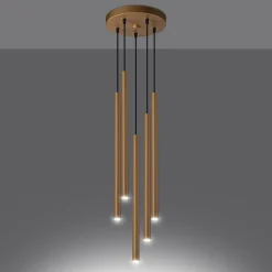 Fashion MyMobel Sollux Lámpara colgante PASTELO 5P oro