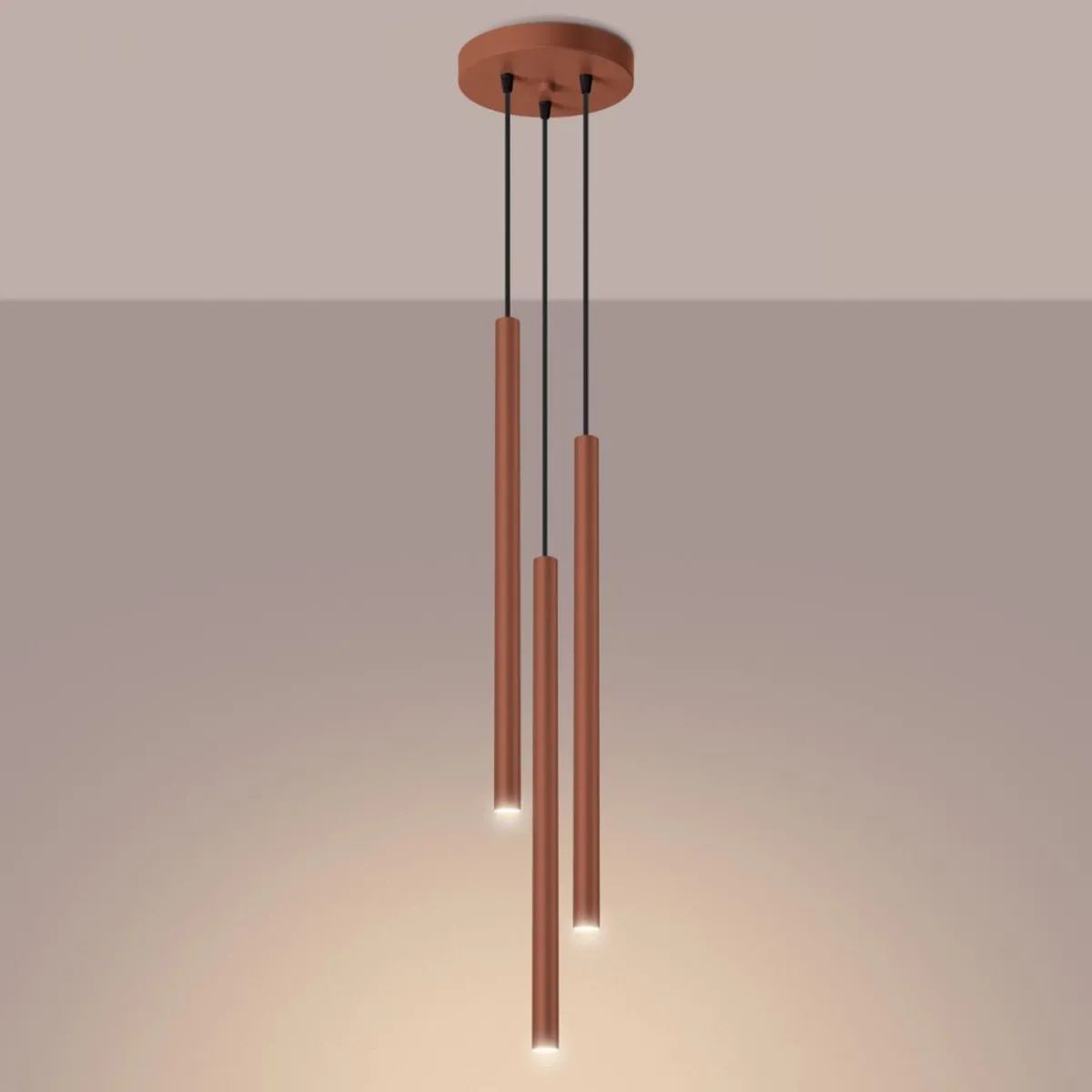 Outlet MyMobel Sollux Lámpara colgante PASTELO 3P rojo ocre N/A