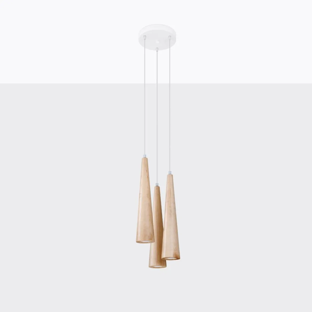 Clearance MyMobel Sollux Lámpara colgante SULA 3P madera natural