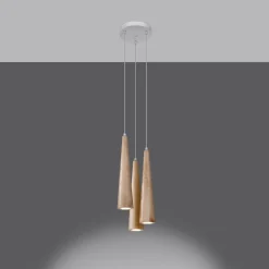 Clearance MyMobel Sollux Lámpara colgante SULA 3P madera natural