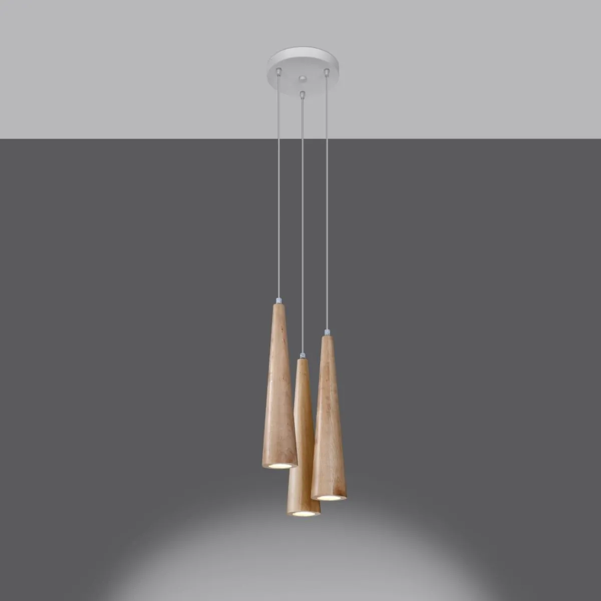 Clearance MyMobel Sollux Lámpara colgante SULA 3P madera natural