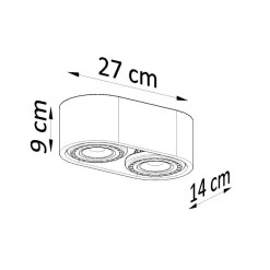 Clearance MyMobel Sollux Lámpara de techo BASIC 2 hormigón