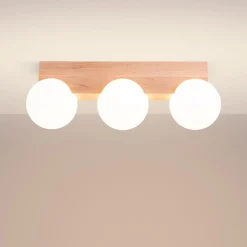 Clearance MyMobel Sollux Lámpara de techo BULBO 3 madera natural No aplicable
