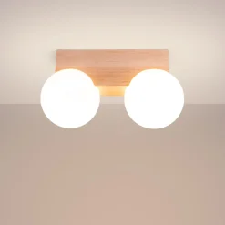 New MyMobel Sollux Lámpara de techo BULBO 2 madera natural No aplicable
