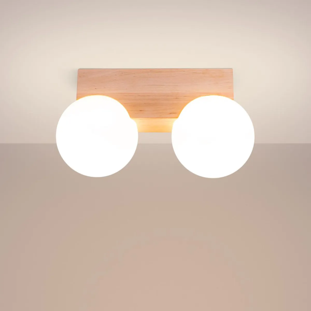 New MyMobel Sollux Lámpara de techo BULBO 2 madera natural No aplicable