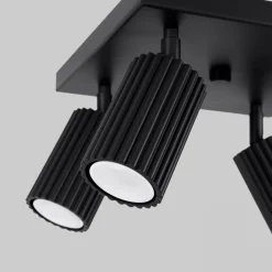 Discount MyMobel Sollux Lámpara de techo KARBON 4 negra N/A