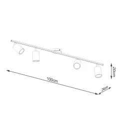 Hot MyMobel Sollux Lámpara de techo LEMMI 4L blanca