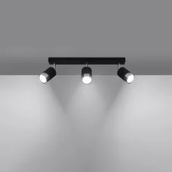 Best MyMobel Sollux Lámpara de techo NERO 3 negro/cromo