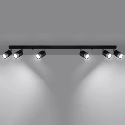 Online MyMobel Sollux Lámpara de techo NERO 6 negro/cromo