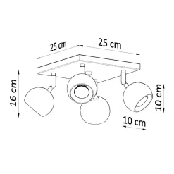 Clearance MyMobel Sollux Lámpara de techo OCULARE 4 negro