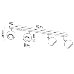 Clearance MyMobel Sollux Lámpara de techo OCULARE 4L blanca