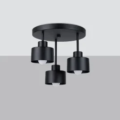 Clearance MyMobel Sollux Lámpara de techo SAVAR 3 negra