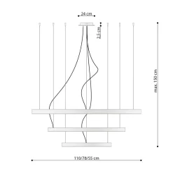 Best MyMobel Sollux Lámpara RIO 3 55/78/110 dorada LED 3000K 3000K